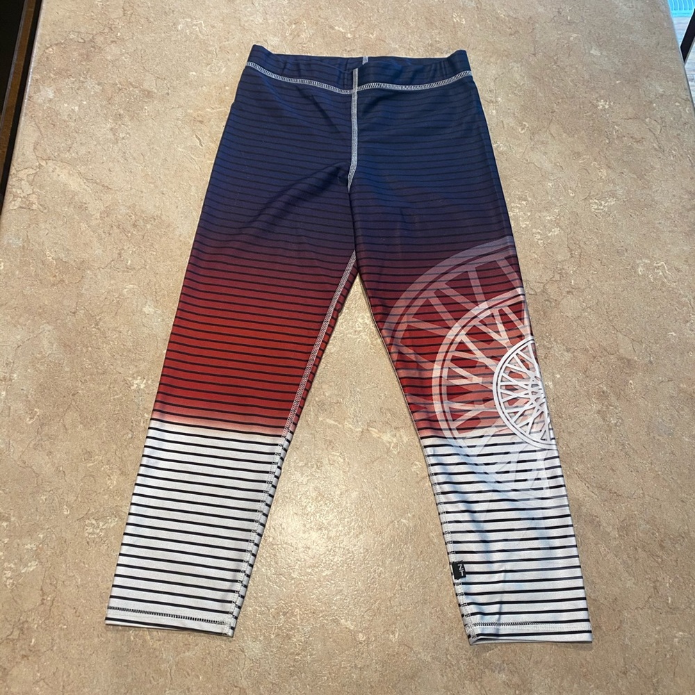 Zara Soul Cycle ombré stripe 7/8 leggings medium